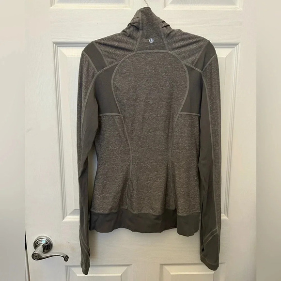 ! LULULEMON Bhakti Yoga Jacket Grey Heathered Slate Double Zip High Coll… - Picture 5 of 9